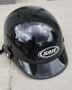 Каска за мотор с козирка тип канче - Черен гланц, снимка 5