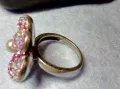 ПРЕКРАСЕН ФЛОРАЛЕН СРЕБЪРЕН ПРЪСТЕН ЦВЕТЕ СРЕБРО 925 с НАТУРАЛНА БЯЛА ПЕРЛА и ИСКРЯЩИ КРИСТАЛИ 49225, снимка 6