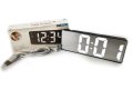 Огледален часовник с аларма, Температура - GH-0712L - Черен, снимка 1