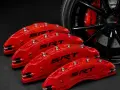 Метални капаци за спирачни апарати SRT – Dodge / Jeep – 4 броя, Червени, снимка 1