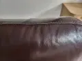 Кафяв кожен диван двойка, снимка 4