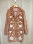 Кадифено палто с бродерия, размер M, снимка 2