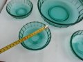 Стъклени купа и купички цветно зелено стъкло, снимка 6
