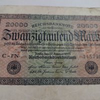 Райх банкнота - Германия - 20 000марки / 1923 година - 17986, снимка 2 - Нумизматика и бонистика - 31029947