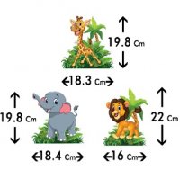 Зоо Диви Сафари Джунгла животни декор за рожден ден парти украса картонени фигурки пано, снимка 4 - Хранителни добавки - 39990199