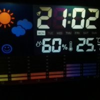 Цифров настолен часовник, с проектор, будилник, време, дата, метеорологична станция, снимка 2 - Други - 31122768