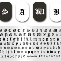 MouTeen-014 Азбука латиница и числа плочка / щампа шаблон за печат на нокти, снимка 1 - Продукти за маникюр - 31629001