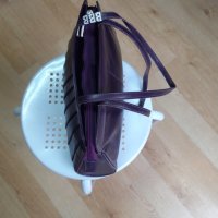 Елегантна Лилава чанта "belsac" , естесвена кожа с цип , снимка 2 - Чанти - 30555805