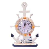Морски часовник с рул и котва, снимка 1 - Морски сувенири - 40366202