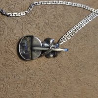 Сребърен синджир с висулка (260), снимка 3 - Колиета, медальони, синджири - 44232687