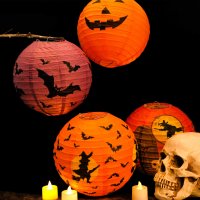 4105 Декоративна топка тип хартиен фенер Halloween украса, снимка 2 - Декорация за дома - 42532389