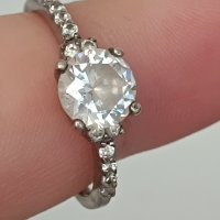 Красив сребърен пръстен със сапфир 3А, снимка 4 - Пръстени - 44480278