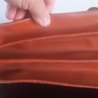 Стара оранжева кожена офис чанта, снимка 11 - Чанти - 36699244