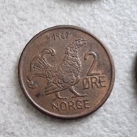 Норвегия .1, 2  ,5 ,10 оре . 1 и 5 крони. 1958 - 1967 година. Стара емисия., снимка 6 - Нумизматика и бонистика - 42310028