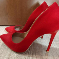 Дамски обувки велур, снимка 4 - Дамски обувки на ток - 44724905