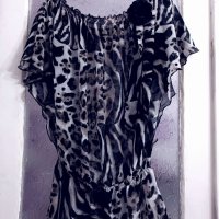 Дамска блуза от шифон с цвете Л/ХЛ/2ХЛ, снимка 1 - Тениски - 42037472