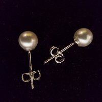 Сребърни обеци перли, снимка 3 - Обеци - 35089538