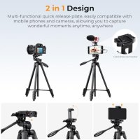 Нов K&F Concept Лек Статив за Смартфон и Камера 152cm + Bluetooth Дистанционно, снимка 6 - Друга електроника - 42840176