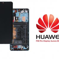 Нов 100% Оригинален LCD Дисплей за Huawei P30 Pro  / Тъч скрийн / Рамка /Батерия /СИН /, снимка 1 - Резервни части за телефони - 31742690