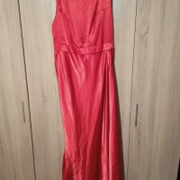 Дълга елегантна бална рокля от червен сатен ХЛ/ХХЛ, снимка 1 - Рокли - 39648967