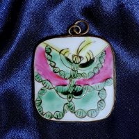 Винтидж порцеланов медальон , снимка 2 - Антикварни и старинни предмети - 39883625