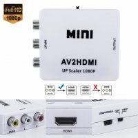 AV към HDMI адаптер конвертор преобразовател на видео и аудио - КОД 3718, снимка 5 - Друга електроника - 37162369