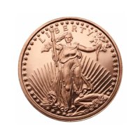 1 oz медна монета - St Gaudens Walking Liberty, снимка 1 - Нумизматика и бонистика - 44352726
