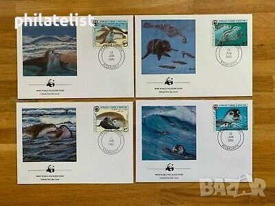 Мавритания 1986 - 4 броя FDC Комплектна серия - WWF, снимка 1