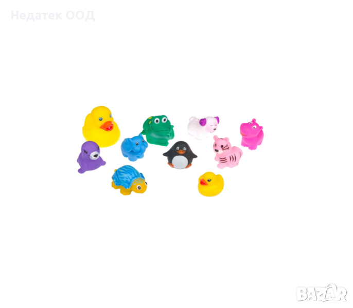 Играчка за баня, Жабка, пате и приятели, 10 бр., снимка 1