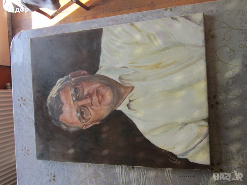 Картина масло върху платно Портрет  подписана , снимка 1