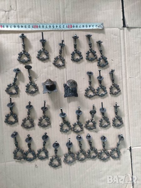 Продавам медни дръжки за вратички , чекмеджета , шакафчета , секция, снимка 1