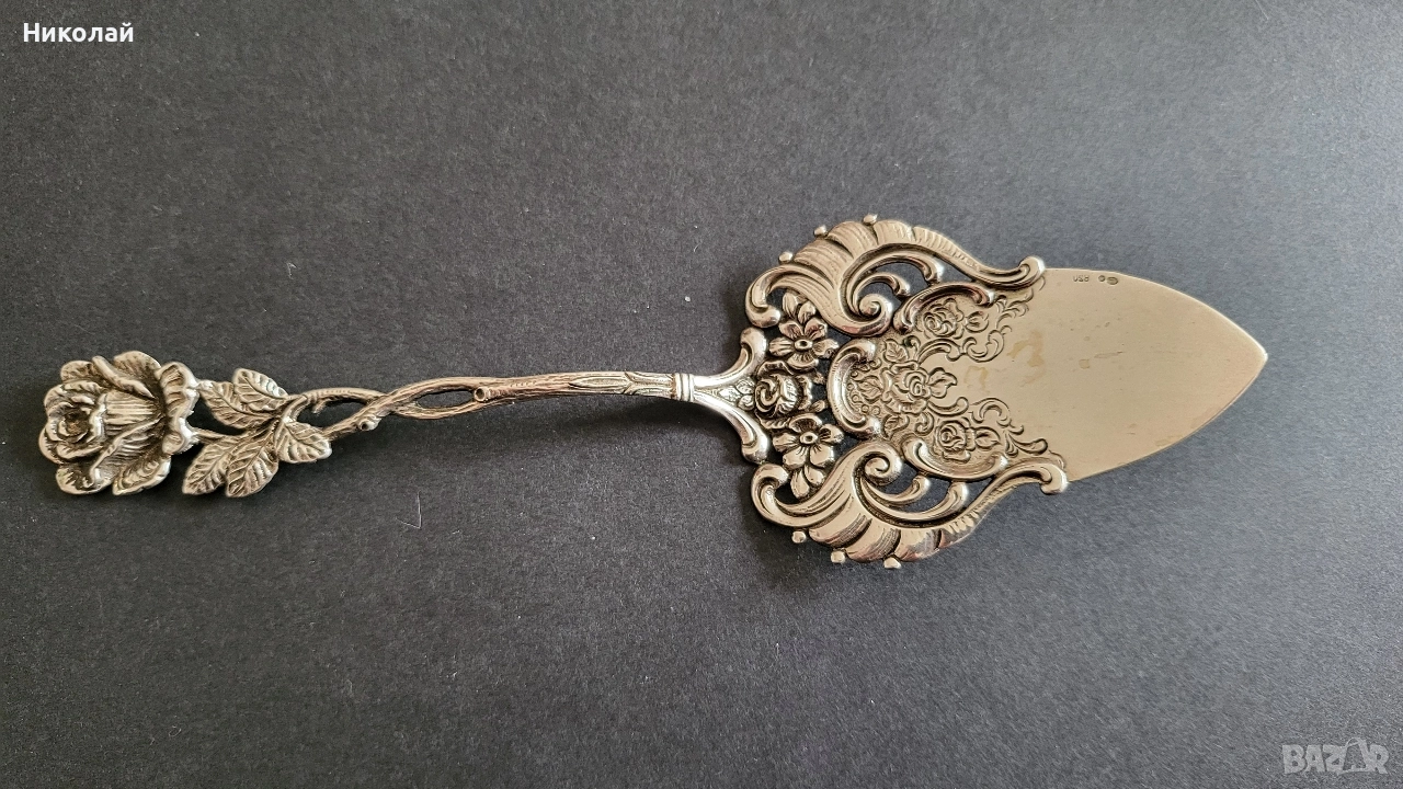 Елегантна сребърна шпатула с красив дизайн , снимка 1
