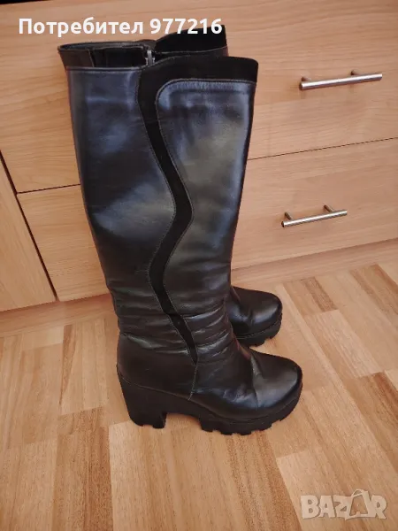Дамски естествена кожа ботуши, снимка 1