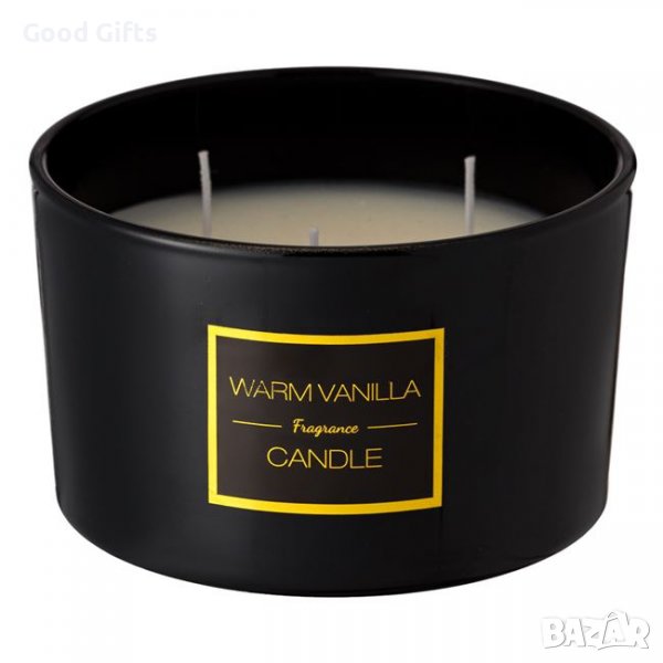 Голяма Свещ в стъклен буркан с аромат на ванилия, снимка 1