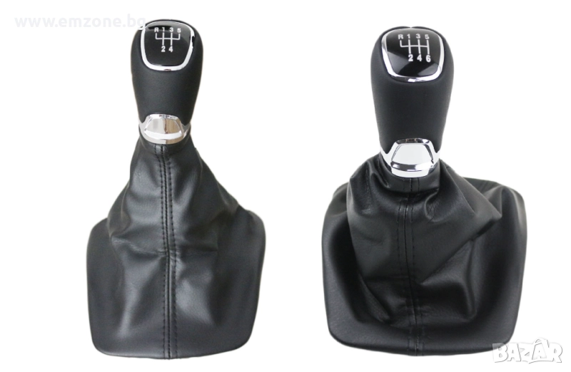 Кожена топка с маншон за скоростен лост за Шкода Skoda Octavia 2 2004-2011 с 5/6 ск., снимка 1