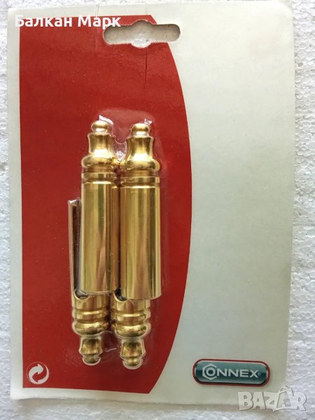 Декоративна капачка, гилза от масивен месинг,за панта на врата,к-т 4 бр.,цвят-злато, снимка 1