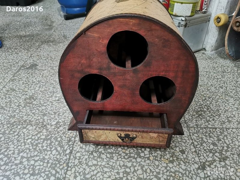 Страхотна дървена стойка/поставка за вино, снимка 1