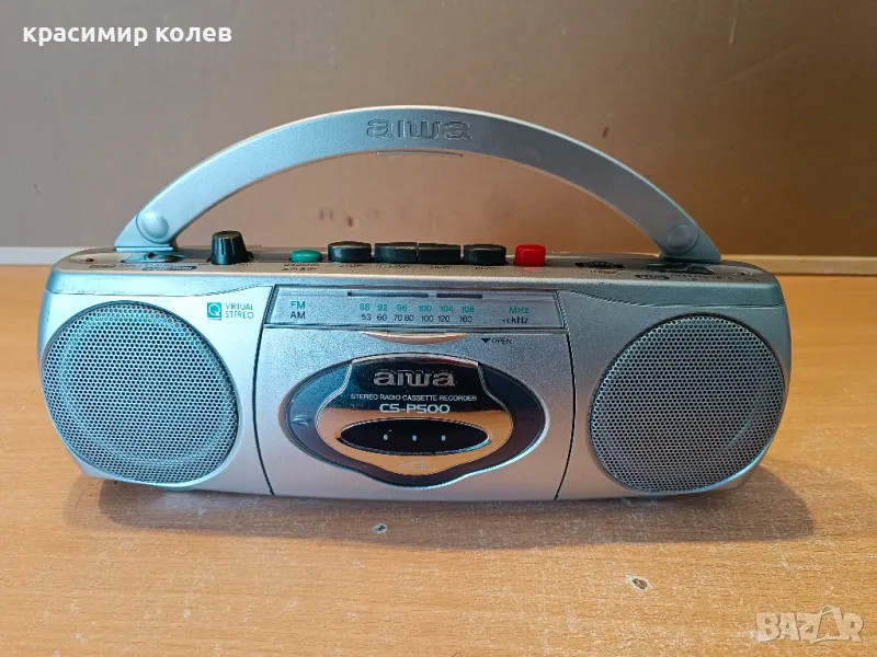 умален радиокасетофон "AIWA CS-P500"/27 см./, снимка 1