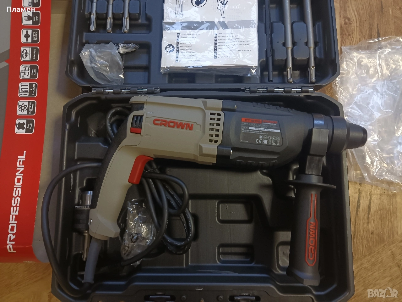 Перфоратор CROWN Professional 3.4j 800w, снимка 1