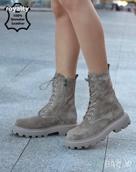 Равни боти - визон ЕСТЕСТВЕН велур, снимка 1