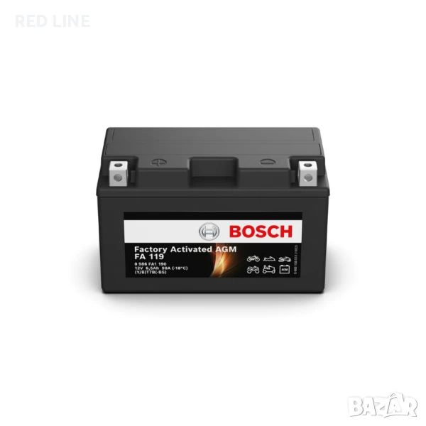 Акумулатор за мотоциклет BOSCH AGM 0 986 FA1 190 12V 6.5Ah 90A пусков ток, снимка 1
