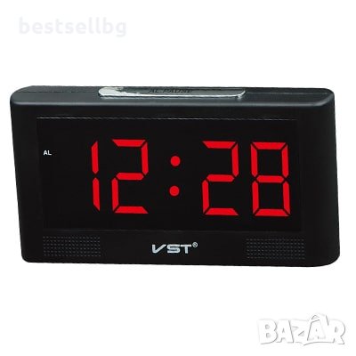 Електронен настолен постоянно светещ часовник с аларма за стая на ток, снимка 1
