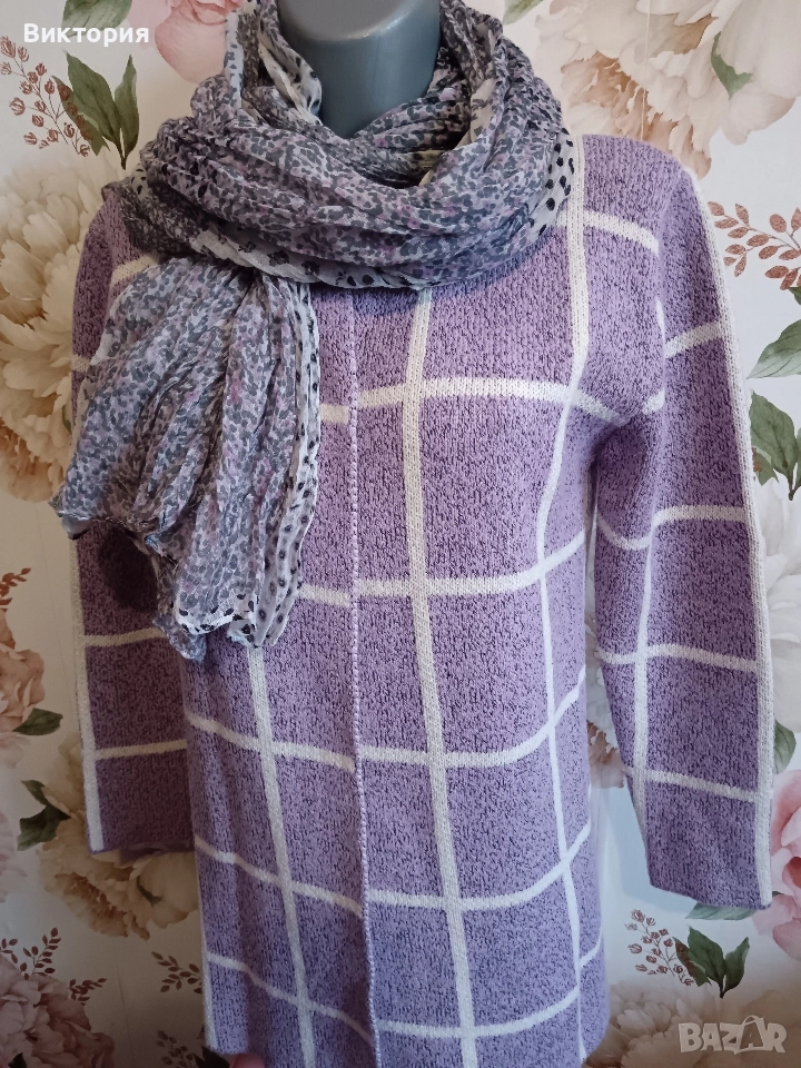 лилава жилетка +шал, снимка 1