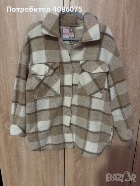 Кариран бежов блейзър, снимка 1