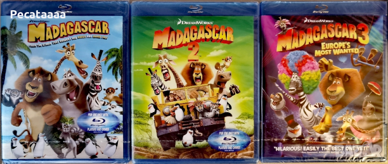 Колекция Мадагаскар Blu Ray (изцяло на английски) бг аудио и суб, снимка 1