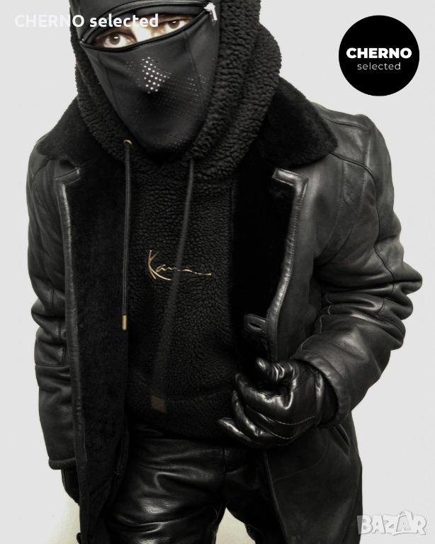 Мъжко кожено палто / кожух от естествена кожа с косъм LAGERFELD Men’s Shearling Coat – XXL•XXXL, снимка 1
