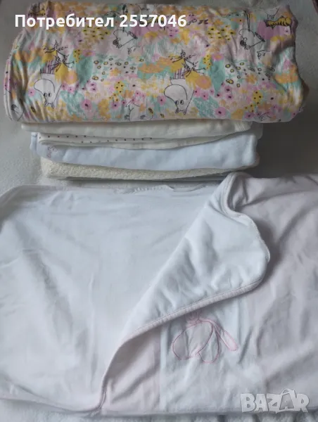 Бебешки леко ватирани завивка и одеяла и тънко чувалче за количка, снимка 1