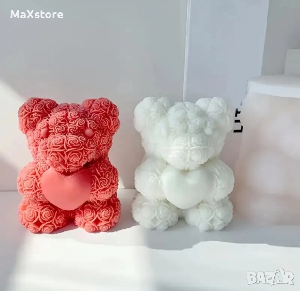 3D мече от рози със сърце Силиконов молд за свещи гипс сапун смола фондан за декорация на торта , снимка 1