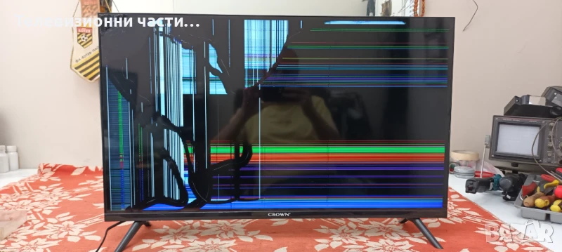 Crown 32FB22 със счупен екран LMDS315-F22 PT320AT02-5/TP.SK105S.PB802 (N)/DCBBM-H160A_02/JS-MR32R106, снимка 1