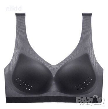 Спортен потник сутиен безшевен лек черен цвят, снимка 1